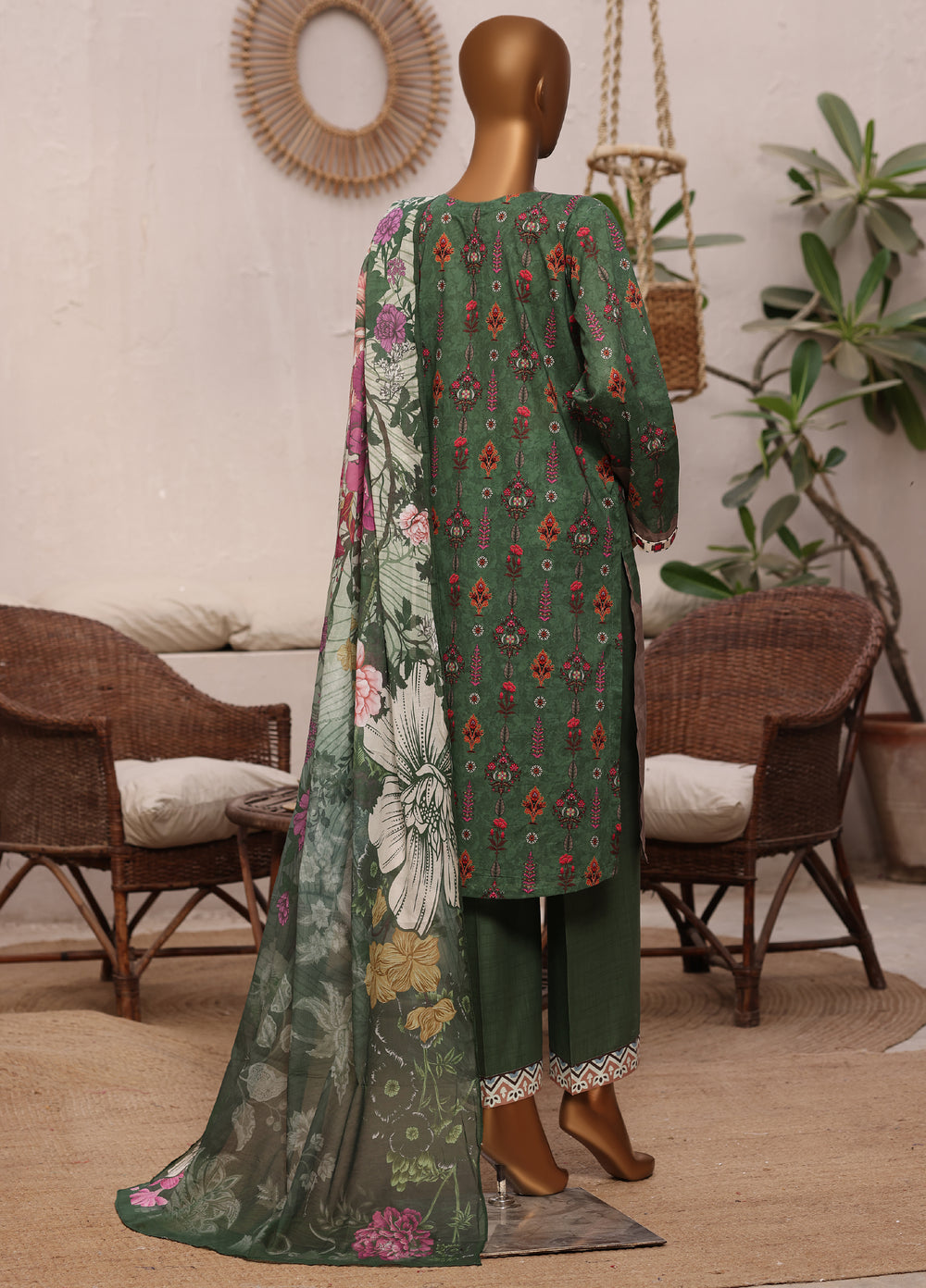Art N Craft by HZ Textiles RTW Printed Lawn 3 Piece Suit Green - Summer Collection