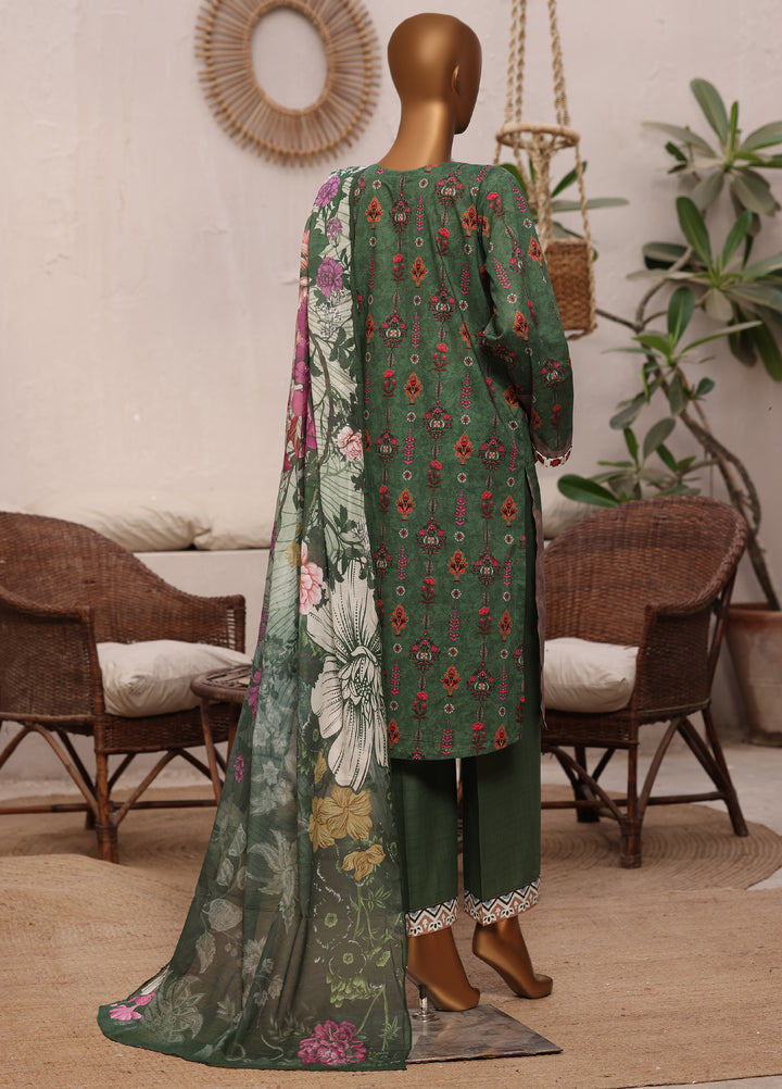 Art N Craft by HZ Textiles RTW Printed Lawn 3 Piece Suit Green - Summer Collection