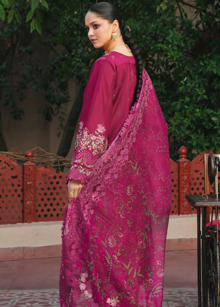 Ek Fasana by Kahf Premium Unstitched Embroidered Luxury Lawn 3 Piece Suit KHF26UFL KLB 7A NAVELI - Festive Collection