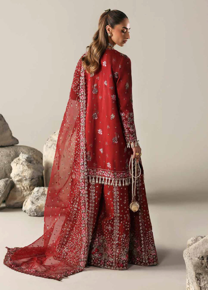 Serein Luxe by Emaan Adeel Unstitched Raw Silk Embroidered Suits 3 Piece EA25SL D-1 Serinity Bloom - Festive Collection