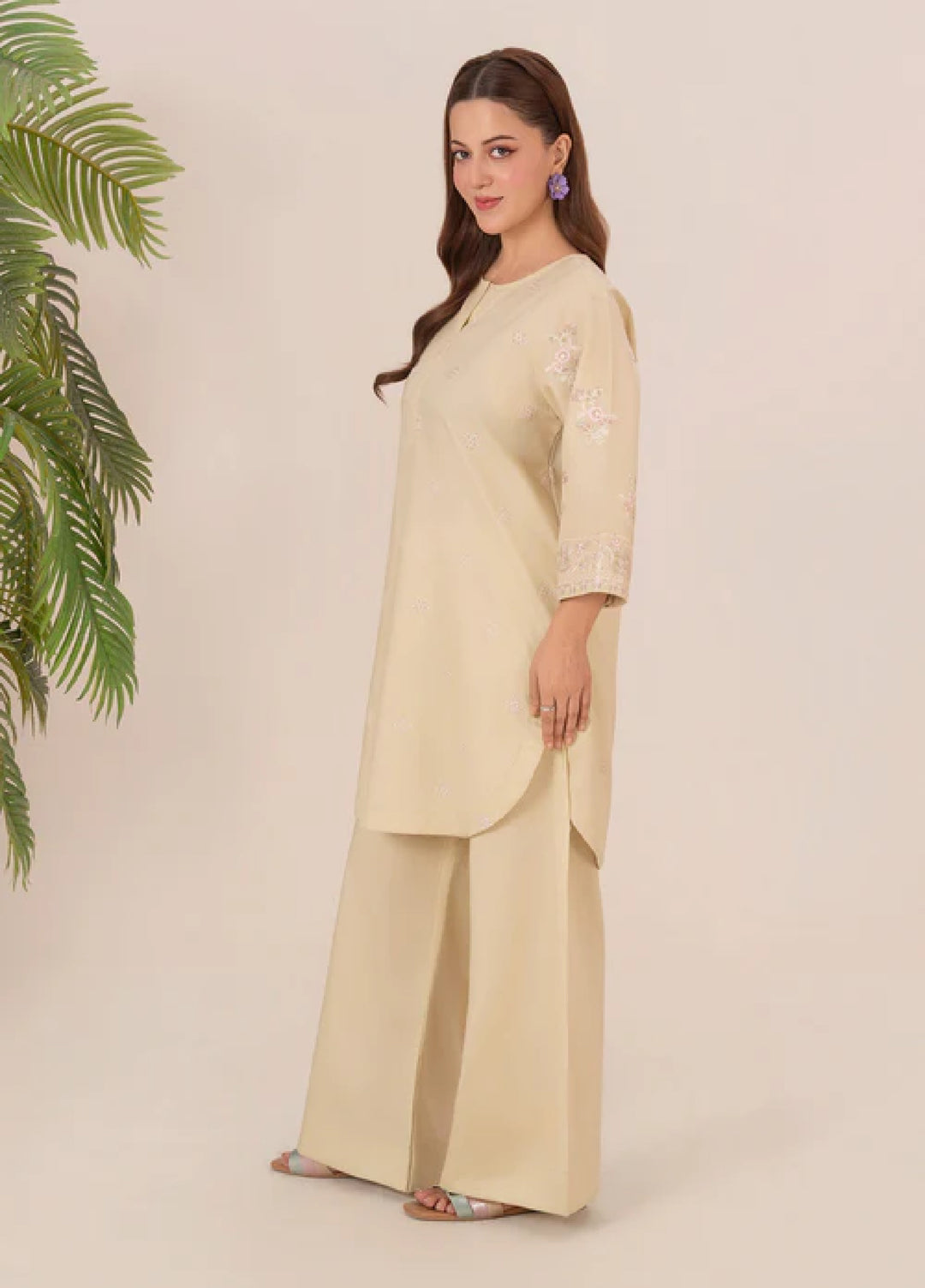 The Basic by Chandan Nagri Women Pret Co Ord Set Lawn Solids 2 Piece Fino - Summer Collection