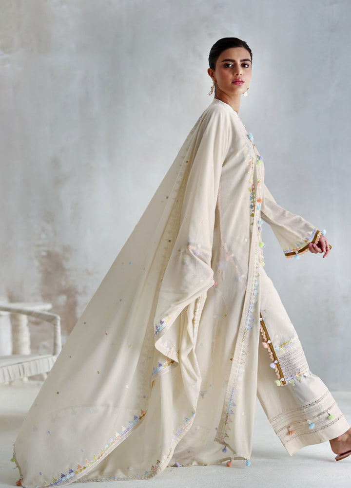 The Luxe by Gul Ahmed Unstitched Embroidered Cotton 3 Piece Suit GA26ULL Pearl Gardenia SP 52084 - Casual Collection