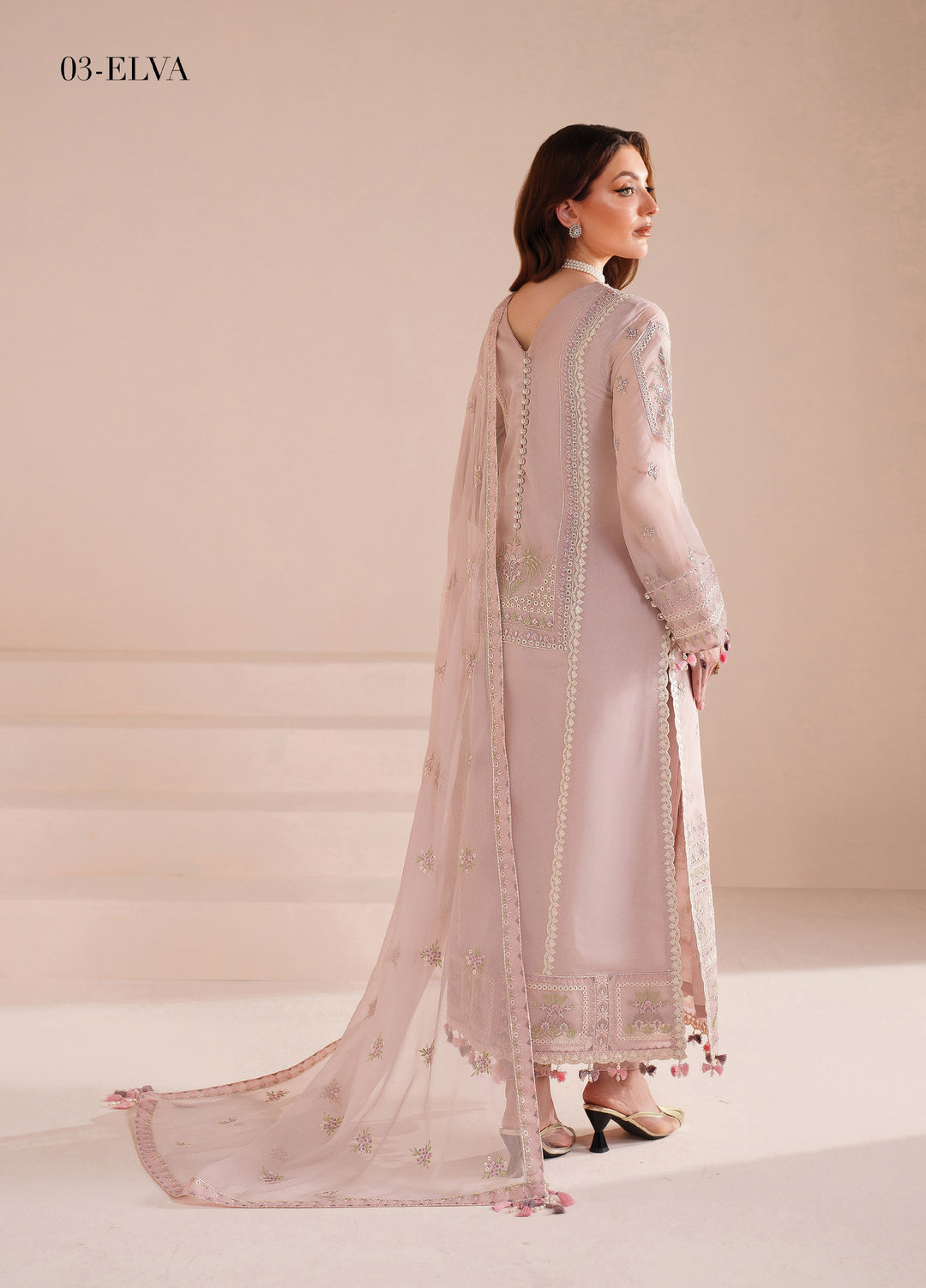 Threads by Alizeh Fashion Unstitched Embroidered Chiffon 3 Piece Suit AF26UTC D-3 Elva - Festive Collection