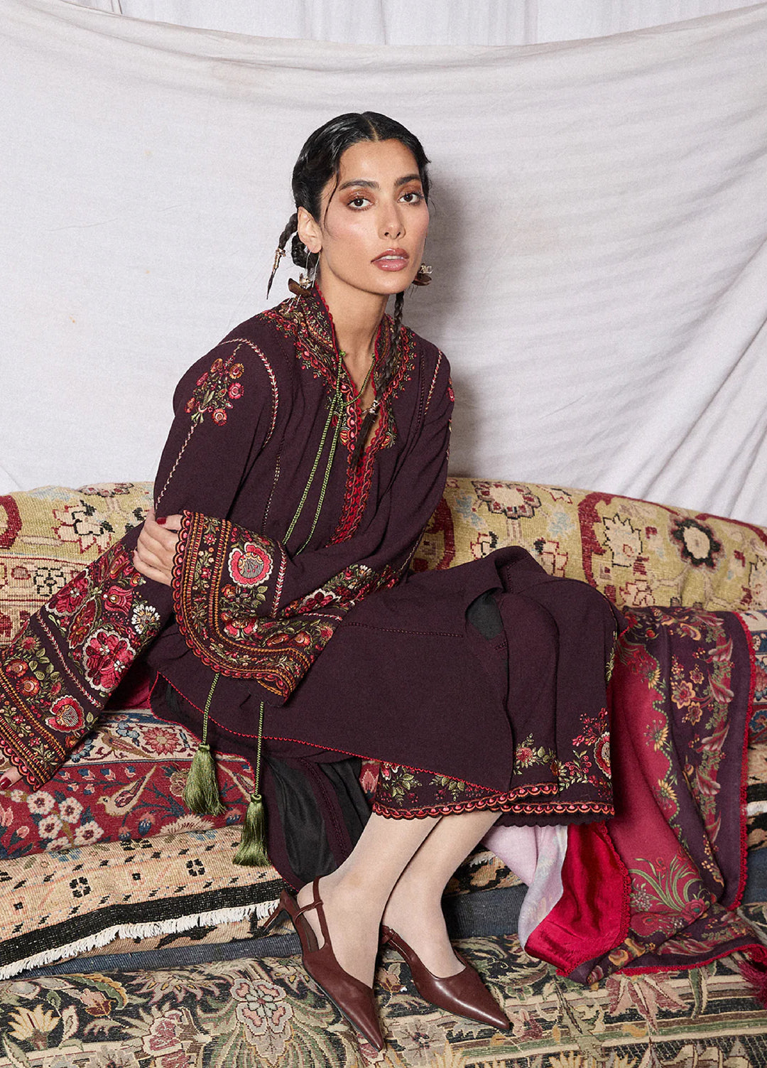 Jugnu by Hussain Rehar Unstitched Karandi Embroidered Suits 3 Piece HR25JW Bari - Winter Collection