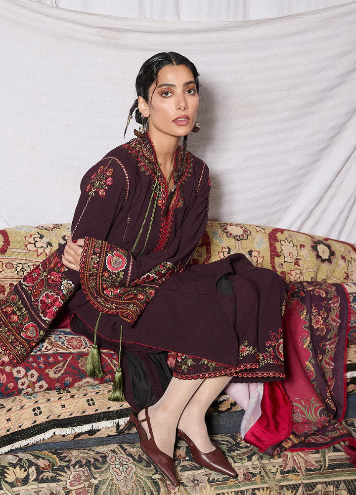 Jugnu by Hussain Rehar Unstitched Karandi Embroidered Suits 3 Piece HR25JW Bari - Winter Collection