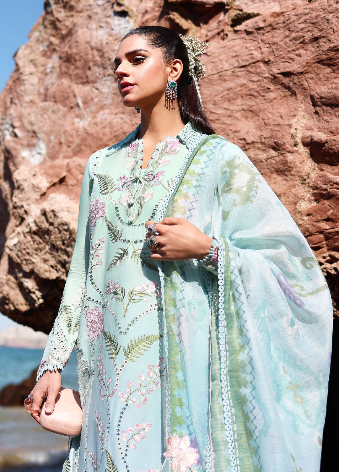 Saira Shakira Unstitched Embroidered Lawn 3 Piece Suit SSR26ULE SS-003B - Eid Collection