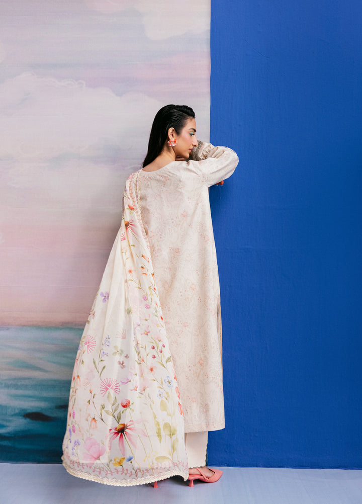 Zync by Florent Unstitched Embroidered Printkari Lawn 3 Piece Suit FL26UZP FZ-7B - Summer Collection