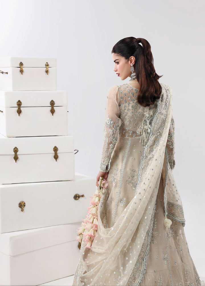 Lamore by Sardinia Unstitched Luxury Hand Work Organza 3 peice SRD25LH D-1 Pearl Mist - Formals Collection