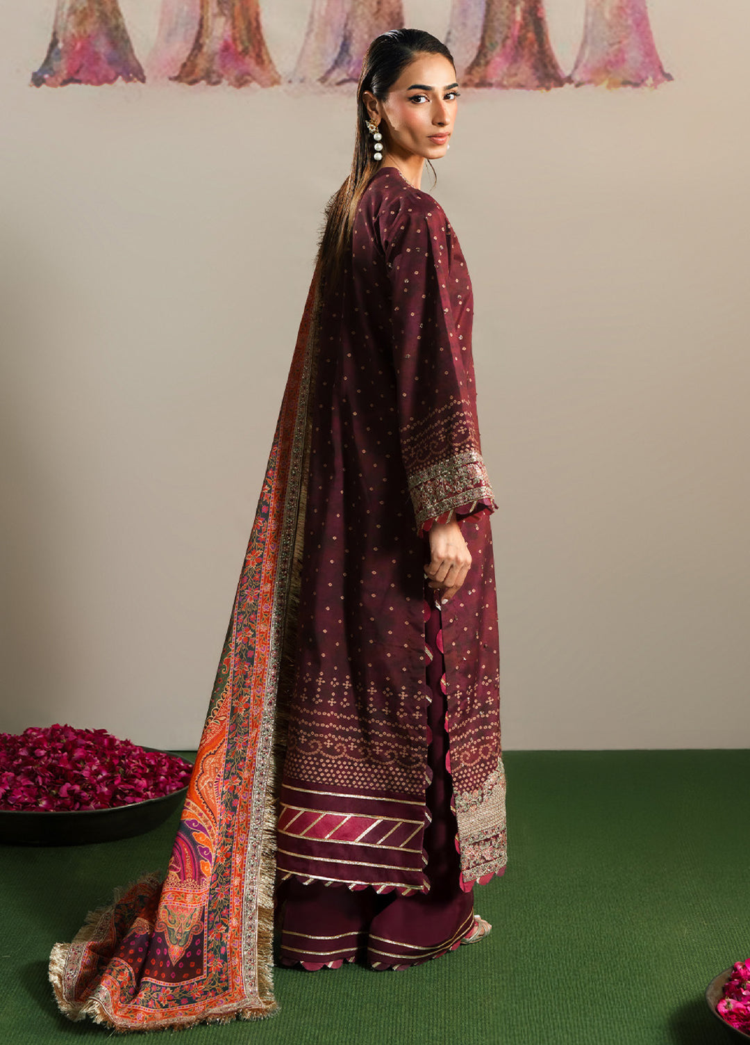 Shagun by Neeshay Unstitched Raw Silk Embroidered Suits 3 Piece NSH25SF MAHVEEN - Festive Collection