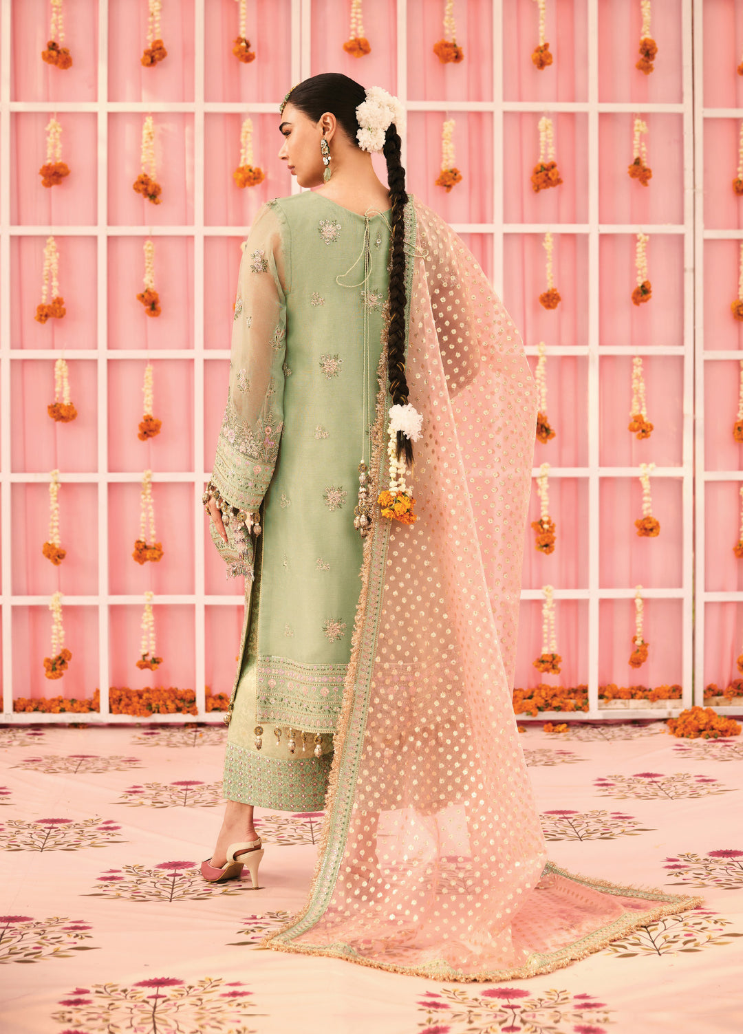 Shehnai by Alizeh Fashion Unstitched Embroidered Zari Net Suits 3 Piece AFB25SF Libaan - Festive Collection