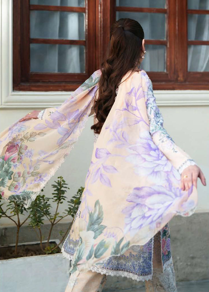 Whispered Florals by Roheenaz Unstitched Embroidered Lawn 3 Pcs Suit RNZ26UWF D-18 B GENTLE BREEZE - Summer