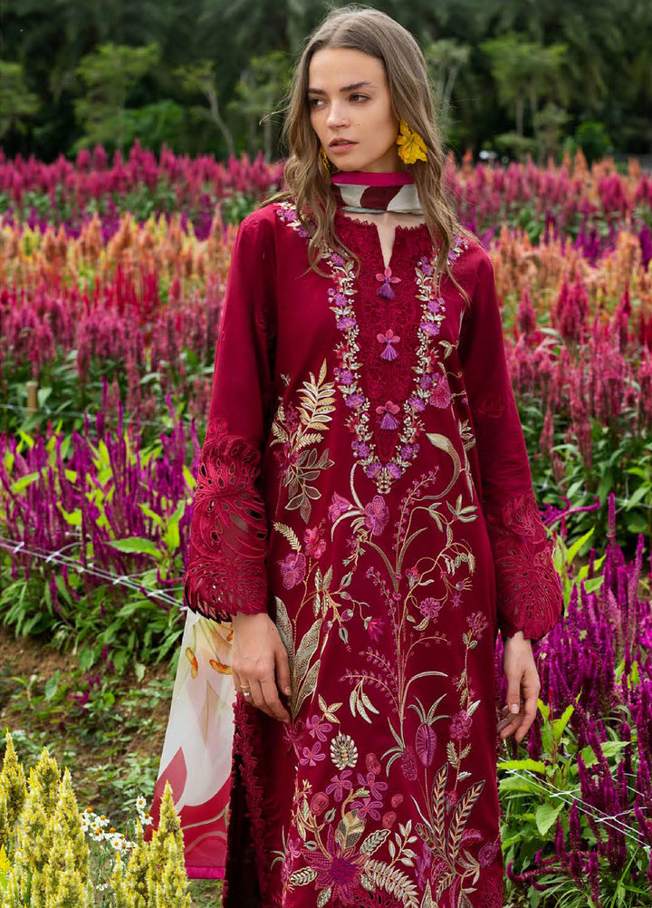 The Secret Garden by Mushq Hemline Unstitched Lawn 3 Piece Suit MU26USG D-14B Aurora Petals - Summer Collection