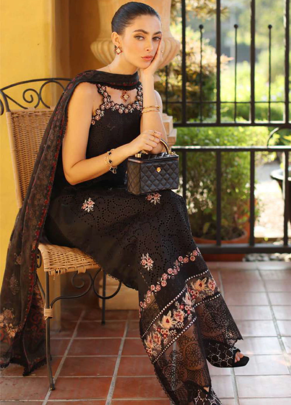 Noor by Saadia Asad Unstitched Embroidered Luxury Lawn 3 Piece Suit SA26UNL D5B-LUNAIRA - Eid Collection