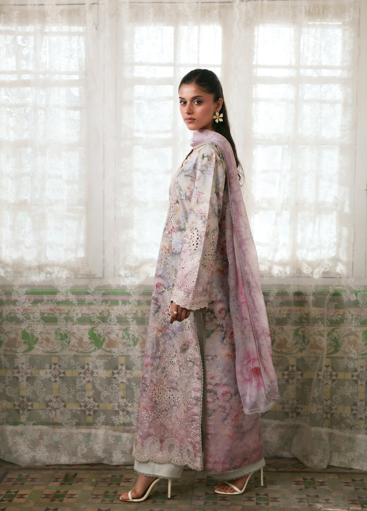 Summer Lines Printkari by Neeshay Unstitched Embroidered Lawn 3 Piece Suit NSH26SLP D-8 Blushe - Summer Collection