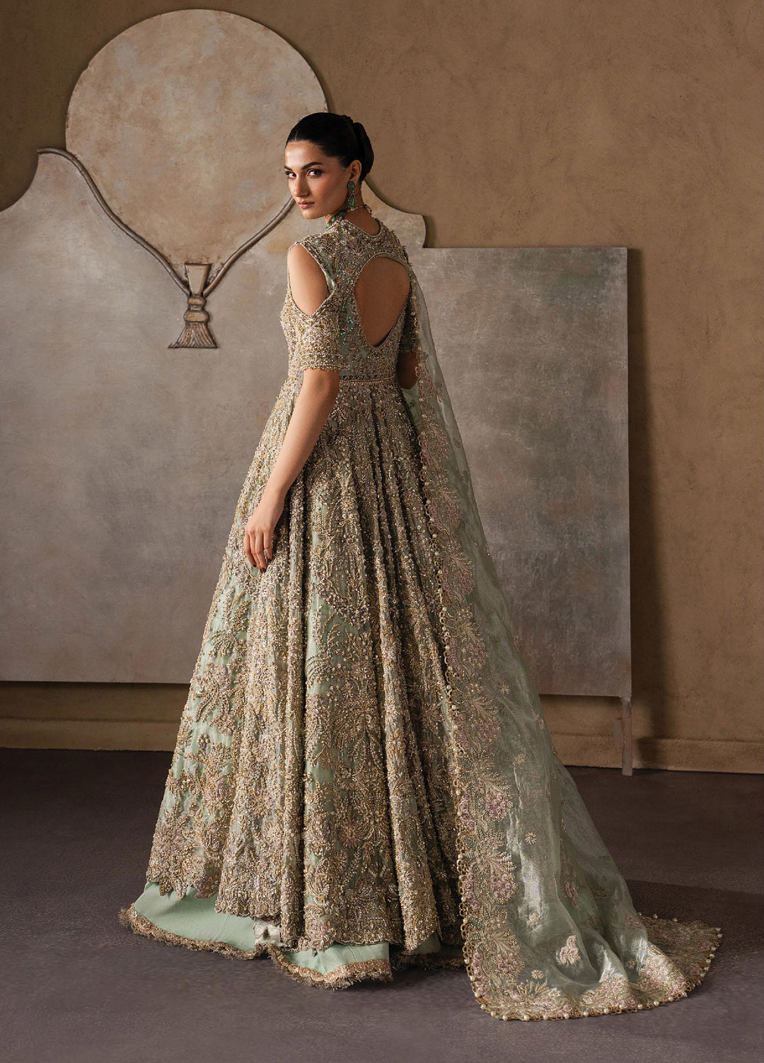 The Brides Edit by Afrozeh Unstitched Embroidered Tissue Zari 3 Piece Suit AF26UBE D-08 Juliette - Wedding Collection