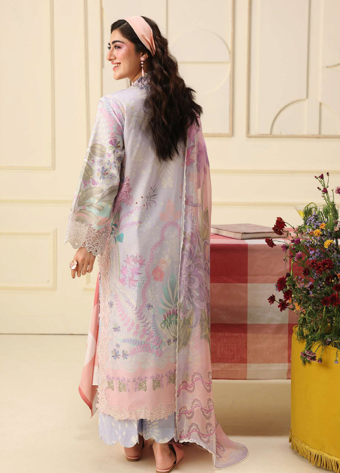 Soleil Hemline by Mushq Unstitched Printed Lawn 3 Piece Suit MU26USL Flora Amour HUNSS260310 - Festive Collection