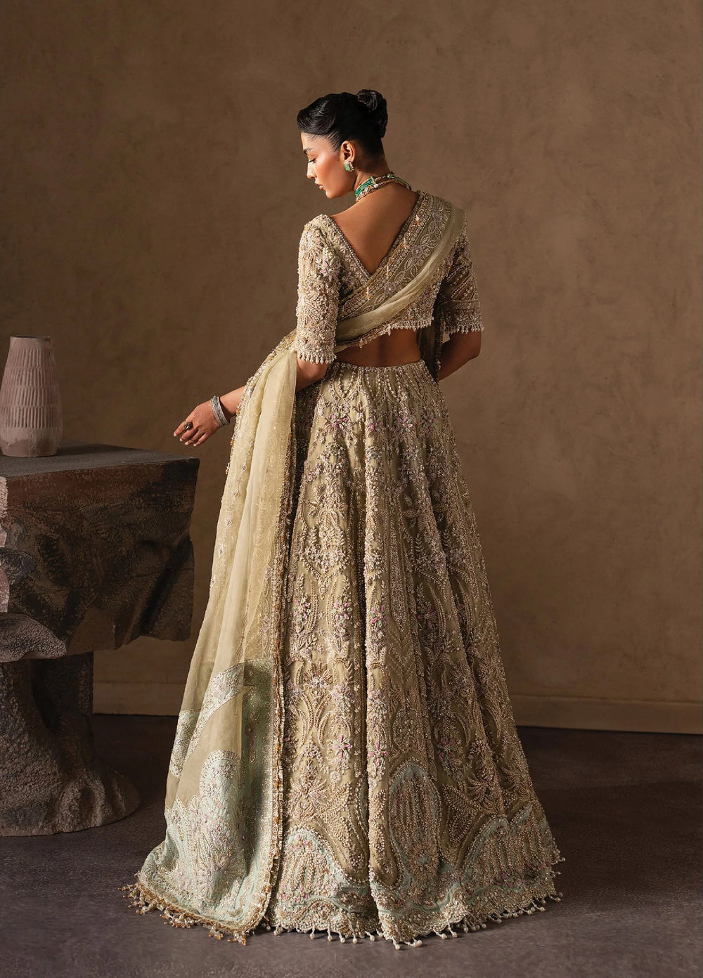 The Brides Edit by Afrozeh Unstitched Embroidered Organza 3 Piece Suit AF26UBE D-04 Eveline - Wedding Collection