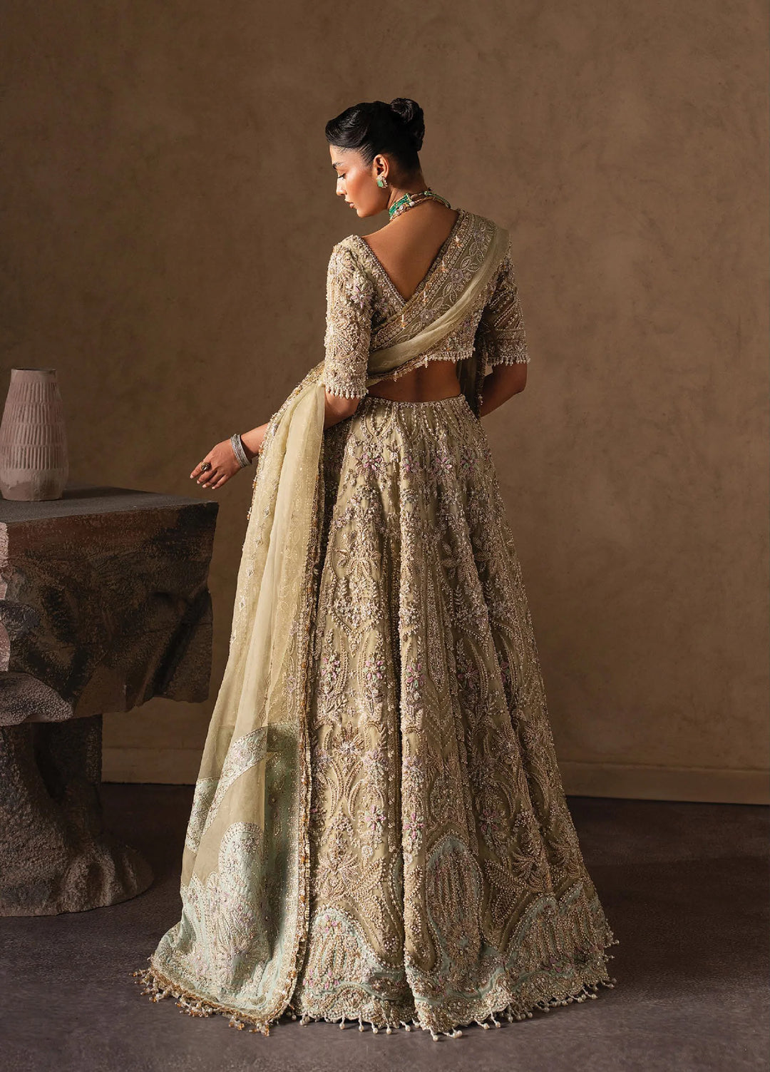 The Brides Edit by Afrozeh Unstitched Embroidered Organza 3 Piece Suit AF26UBE D-04 Eveline - Wedding Collection