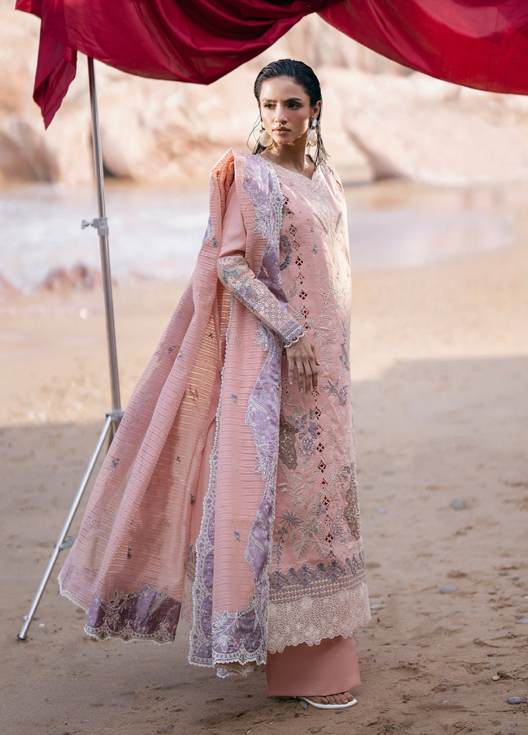 Florent Unstitched Embroidered Luxury Lawn 3 Piece Suit FL26UL FL-5B - Festive Collection