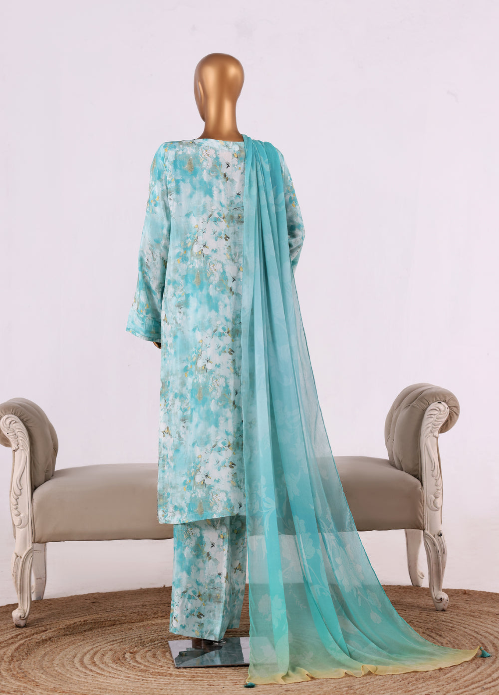 Majestic by HZ Textiles RTW Embroidered Silk 3 Piece Suit HZ26UMS Wave - Festive Collection