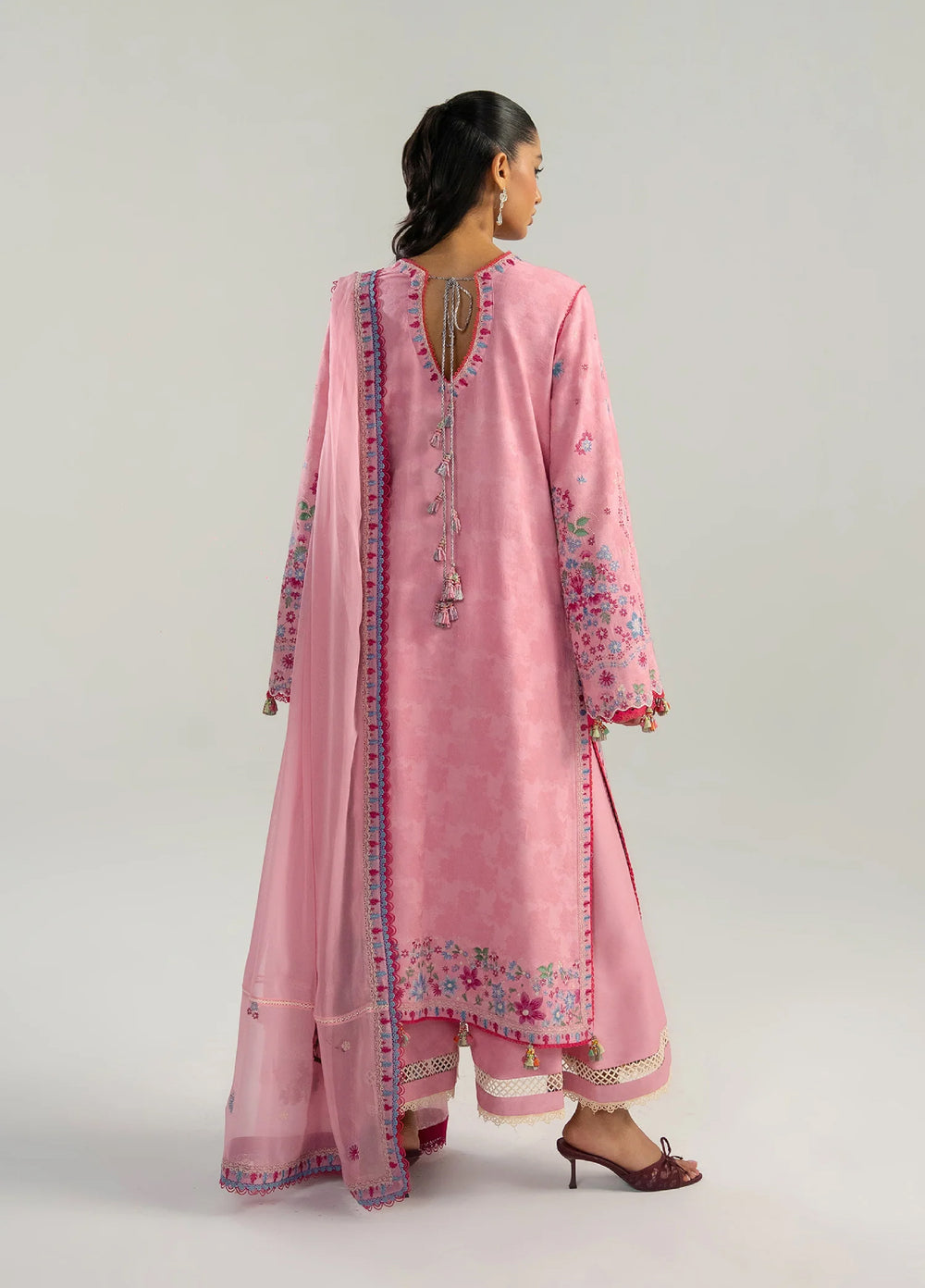 Zan by Hussain Rehar Unstitched Embroidered Lawn 3 Piece Suit HR26UZF Pembe D-106 - Festive Collection