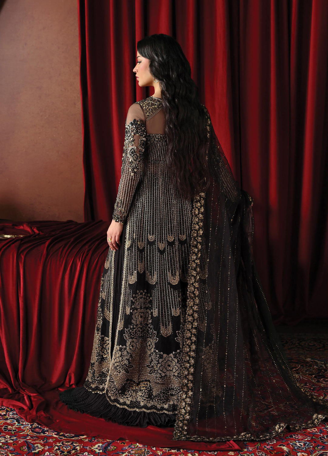 La Fuchsia by Afrozeh Unstitched Hand work Net 3 Piece Suit AF26ULF Chariot FWU-0074 - Festive Collection