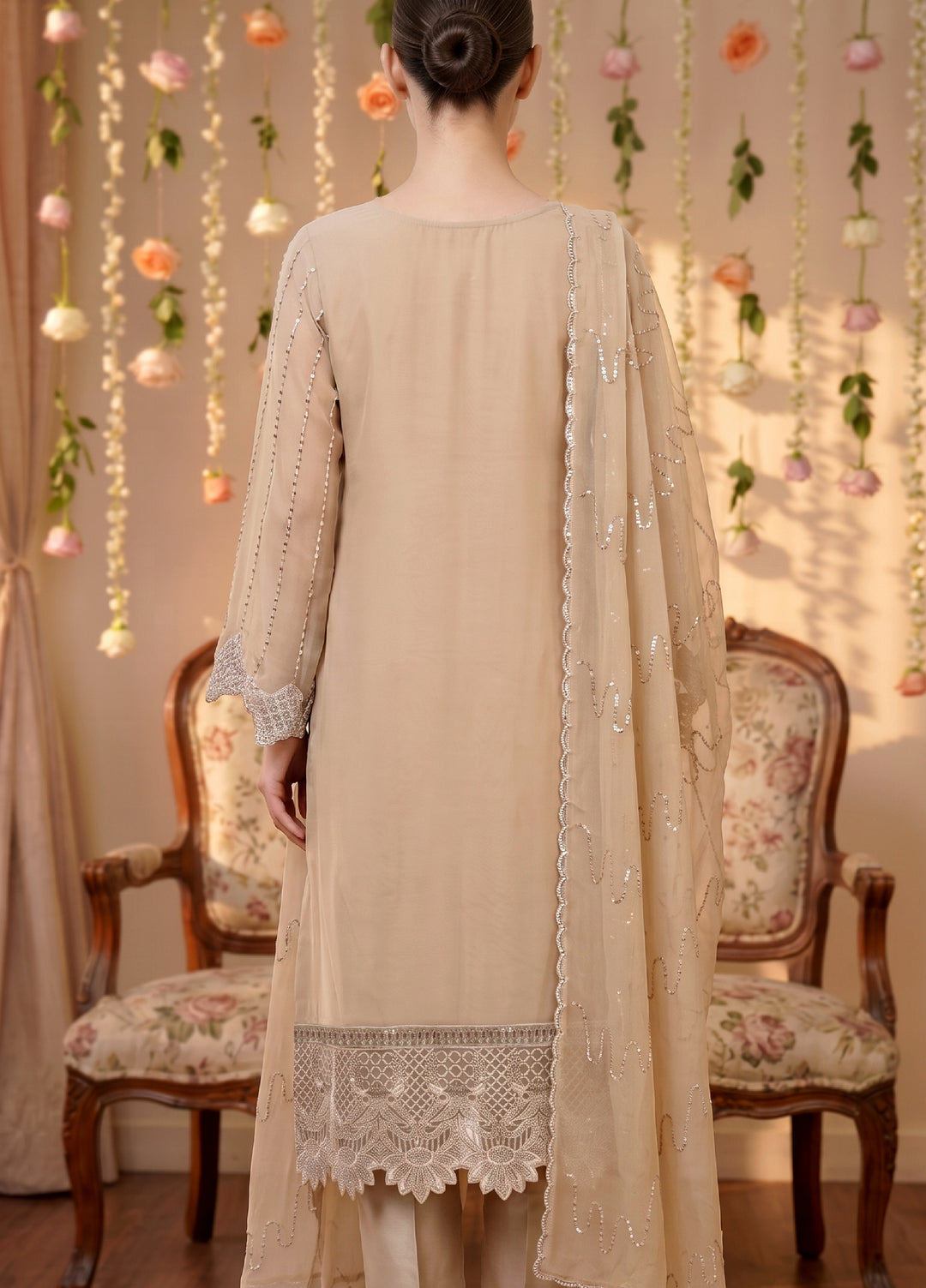 Anaya Noor by Zebtan Unstitched Embroidered Chiffon 3 Piece Suit ZB26UAC AN 02 - Festive Collection