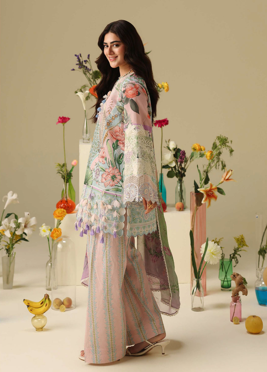 Soleil Hemline by Mushq Unstitched Printed Lawn 3 Piece Suit MU26USL Moonlit Dolce HUNSS260303 - Festive Collection