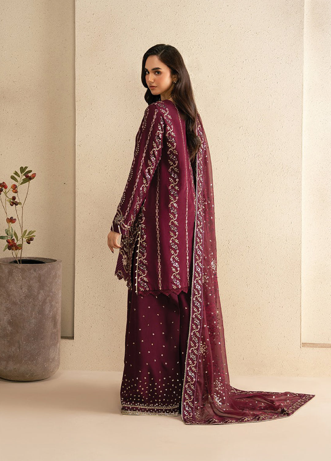 Neoma by Xenia Formals Unstitched Embroidered Korean Silk 3 Piece Suit XE26UNF 04- ARI - Festive Collection