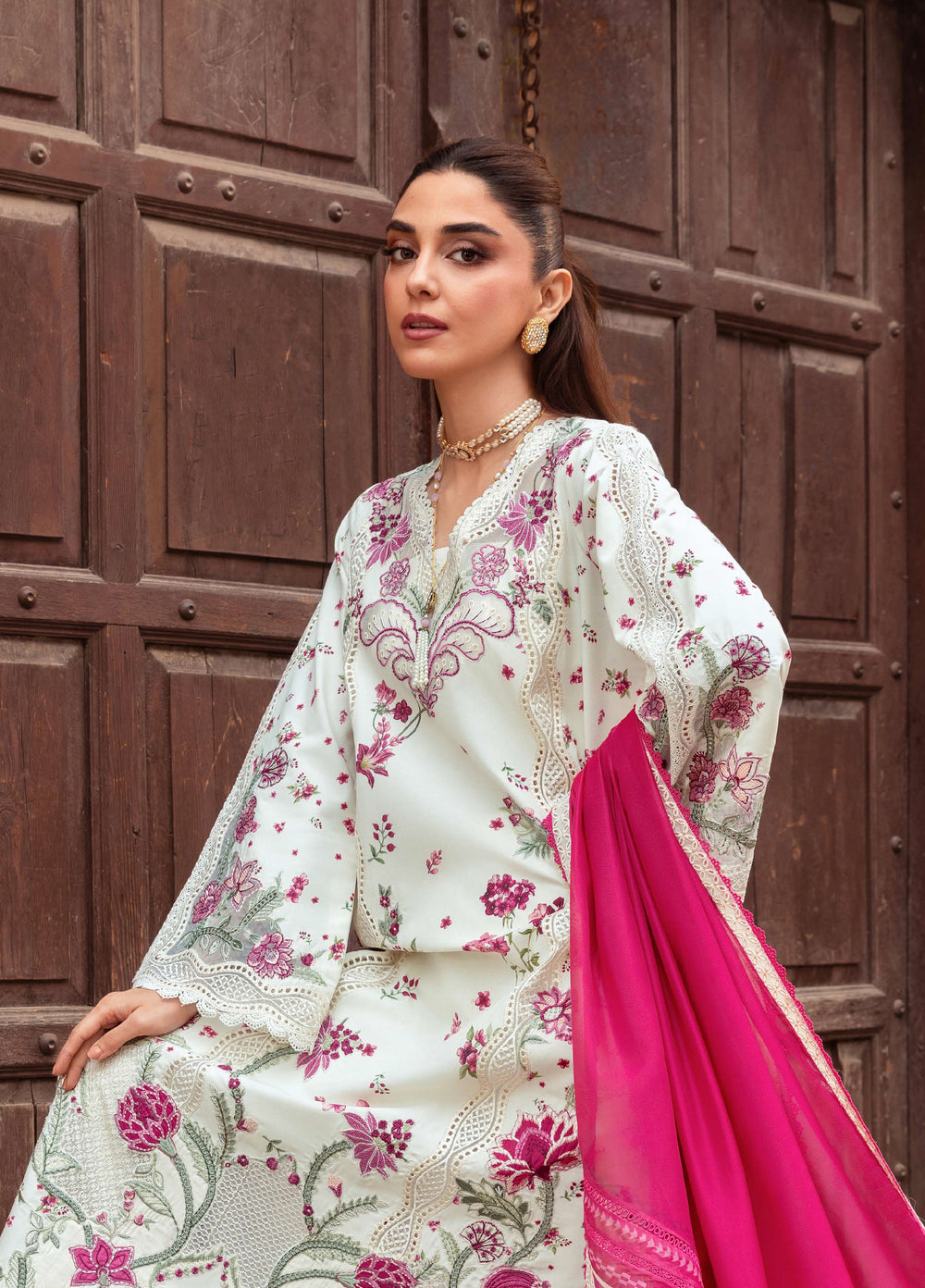 Saira Shakira Unstitched Embroidered Lawn 3 Piece Suit SSR26ULE SS-001A - Eid Collection