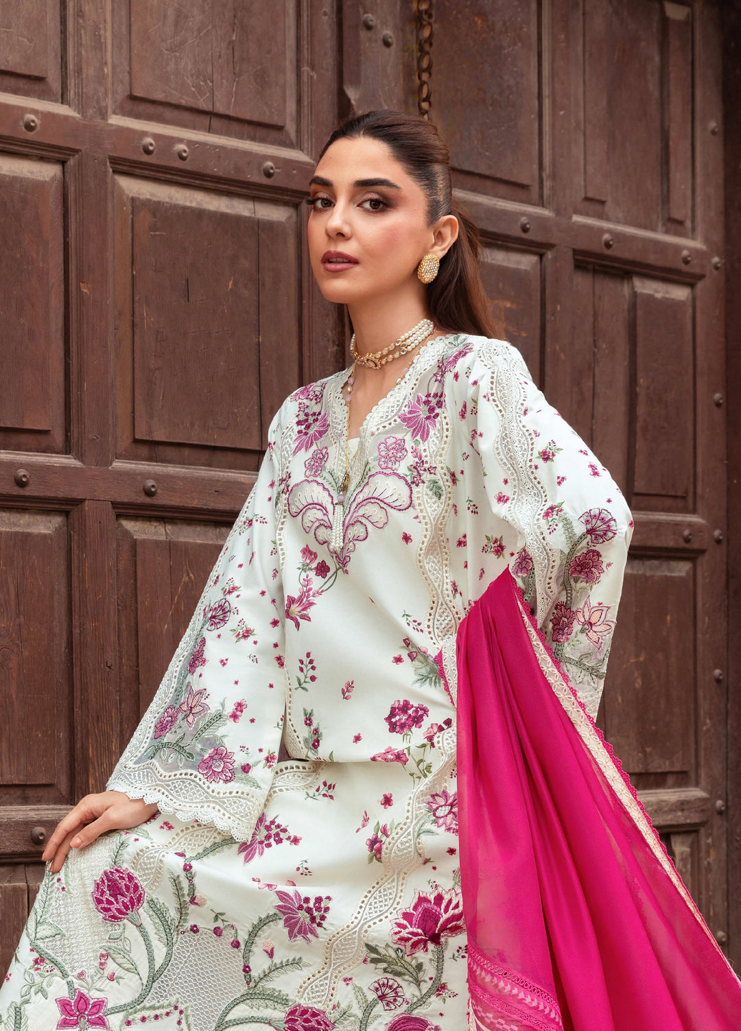 Saira Shakira Unstitched Embroidered Lawn 3 Piece Suit SSR26ULE SS-001A - Eid Collection