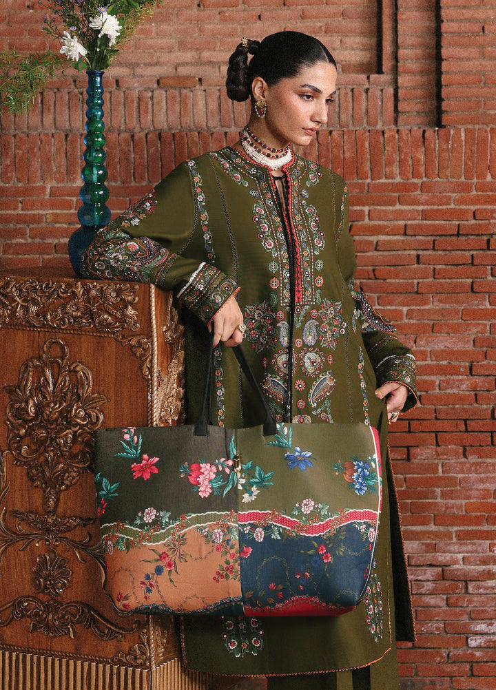 Jugnu by Hussain Rehar Unstitched Khaddar Embroidered Suits 3 Piece HRR25JK Soni - Winter Collection