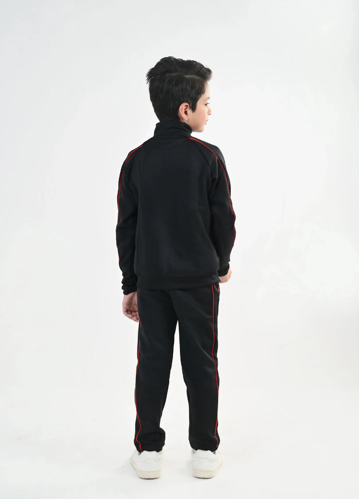 IQ Exclusive Kids Track Suit Fleece 2 PieceBlack Horizon Speed Tracksuit-Unisex Kids - Winter Collection