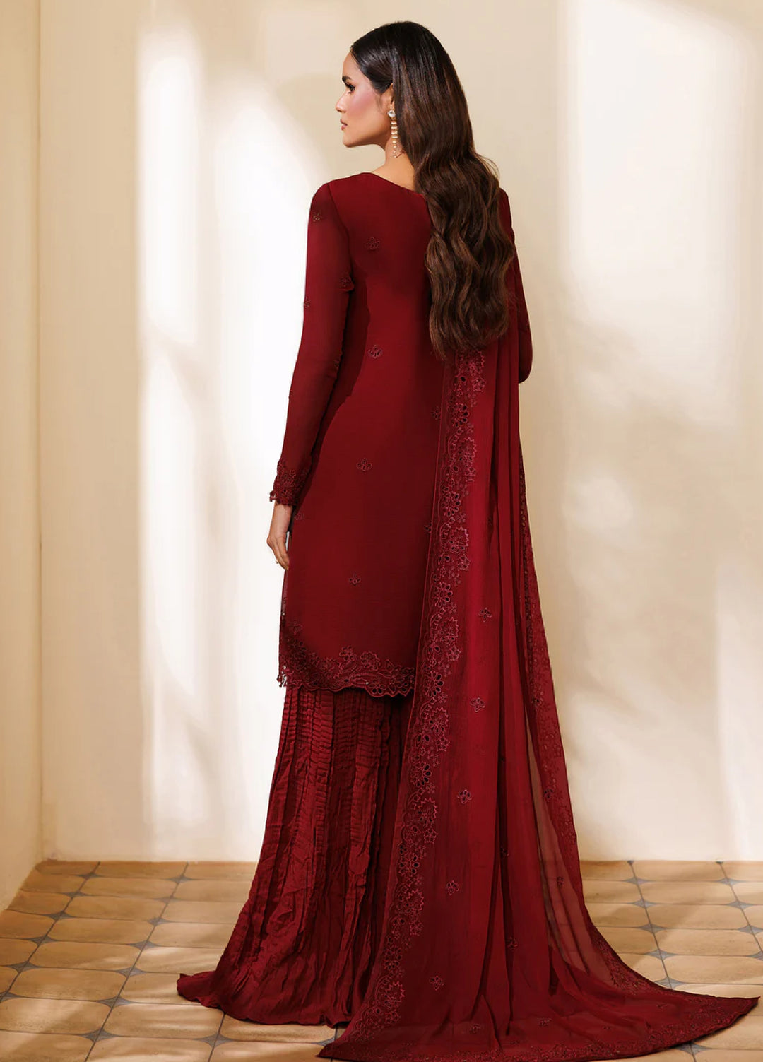 Zarif Women RTW Embroidered Chiffon 3 Piece Suit ZR26UCR ZRF-EMC-22 - Eid Collection