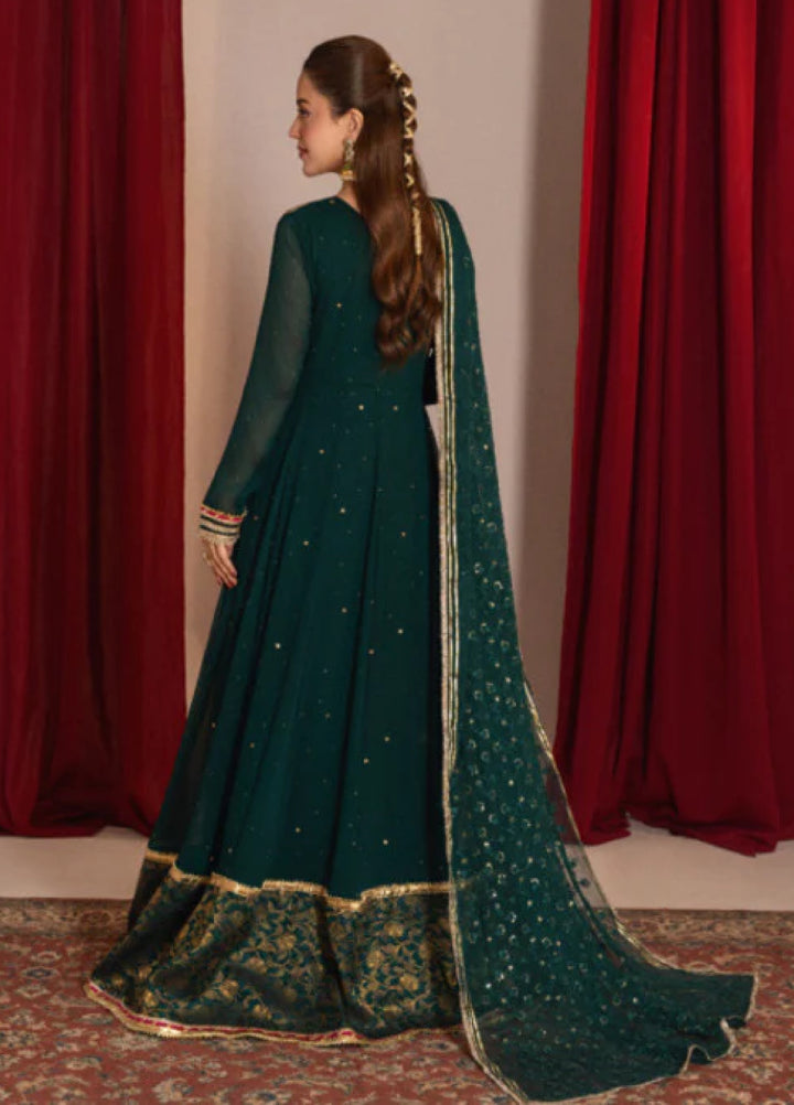 Zaaviay Green Grace Embroidered Chiffon Suit Pret 3 Piece Festive Collection