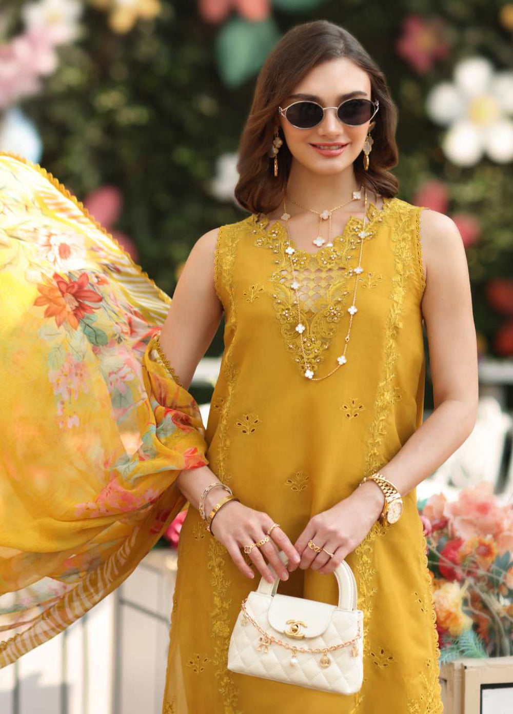 Noor Luxe by Saadia Asad Unstitched Chikankari Embroidered Lawn 3 Piece Suit SA26UNL D-10 HELIA - Summer Collection