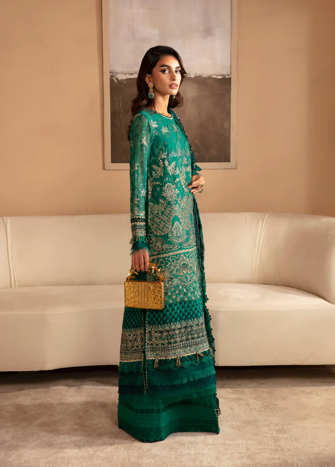 Xenia Formal Luxury Unstitched Embroidered Chiffon Suits 3 Piece XE25FL D-03 Mirai - Formals Collection