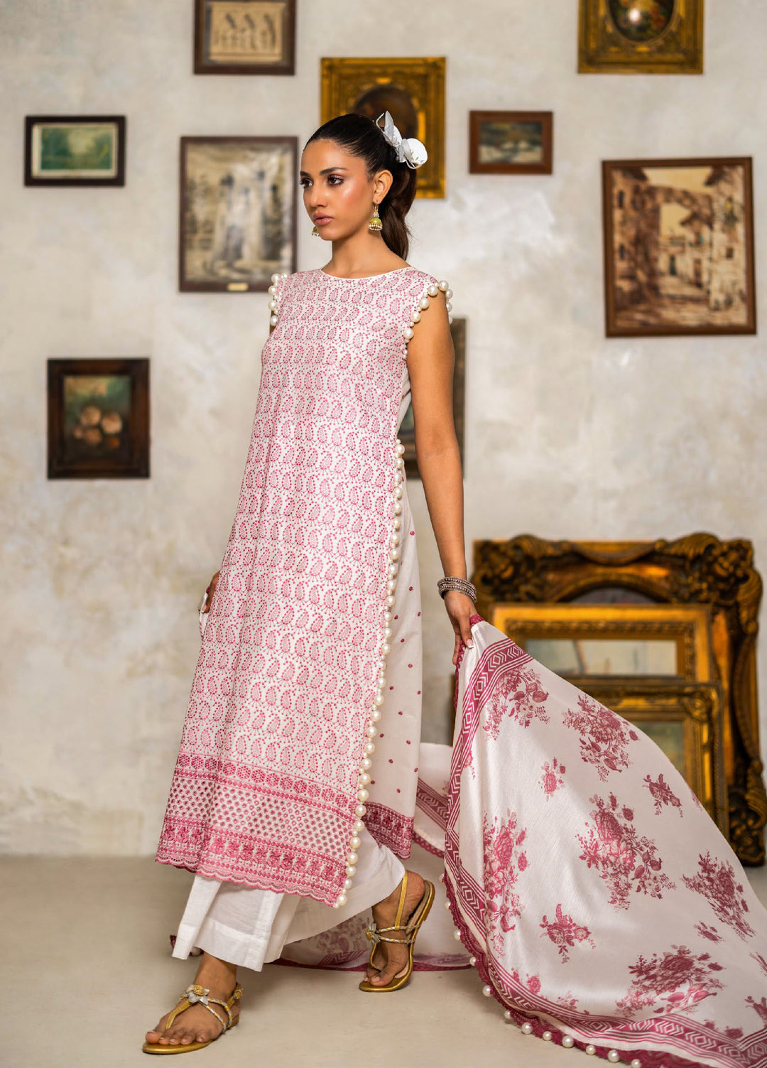 Freesia by Gul Ahmed Unstitched Embroidered Lawn 3 Piece Suit GA26UFL S-62011 - Summer Collection