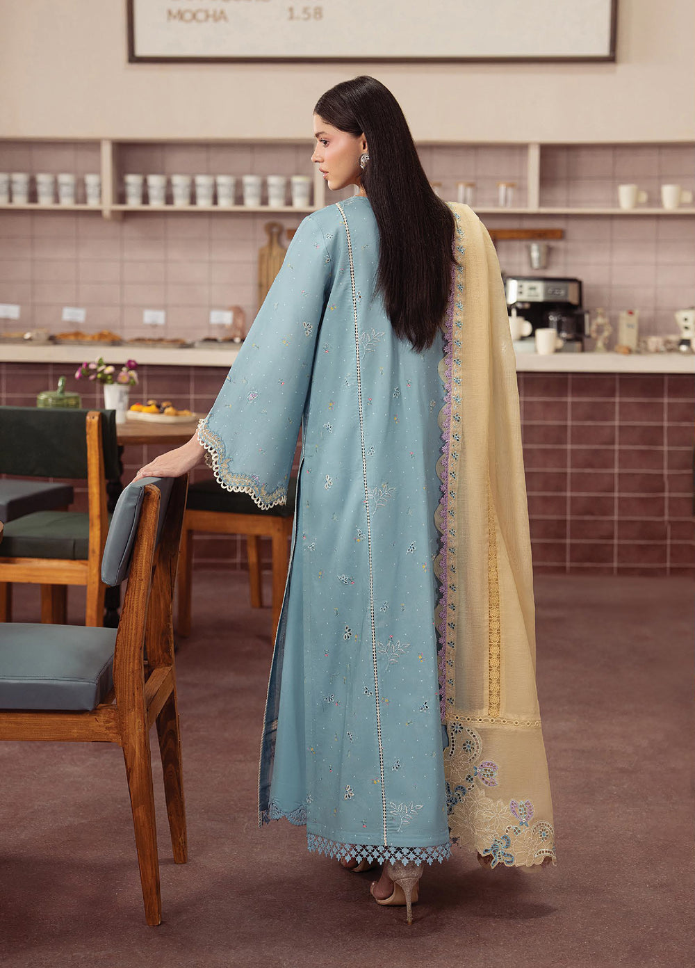 Brewed by Ayzel Unstitched Embroidered Lawn 3 Piece Suit AAF26UBL Emberl ZWU-0150-3PO - Festive Collection