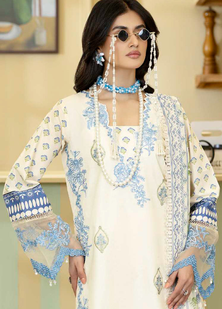 Al Zohaib Unstitched Applique Embroidered Lawn 3 Piece Suit AZ26UAL D-4 - Summer Collection