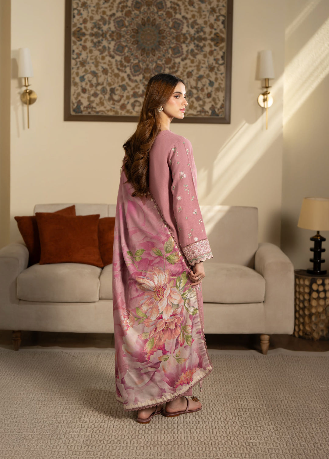 Neeshay Winter Reverie Unstitched Karandi Embroidered Suits 3 Piece NSH25WR Peonette - Winter Collection