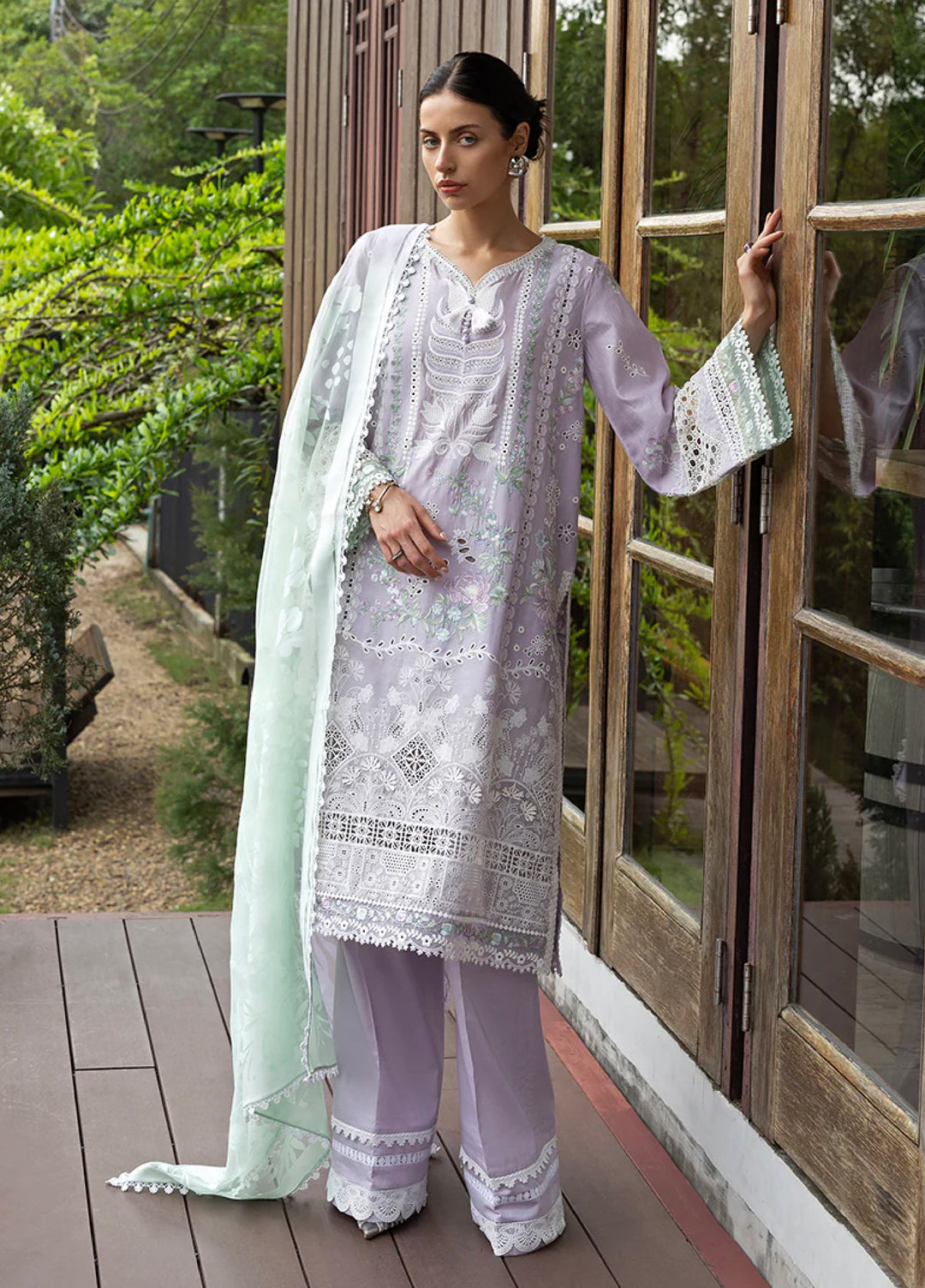 Mon Tresor by Esmel Unstitched Embroidered Luxury Lawn 3 Piece Suit EML26UMT D3-Lila - Summer Collection