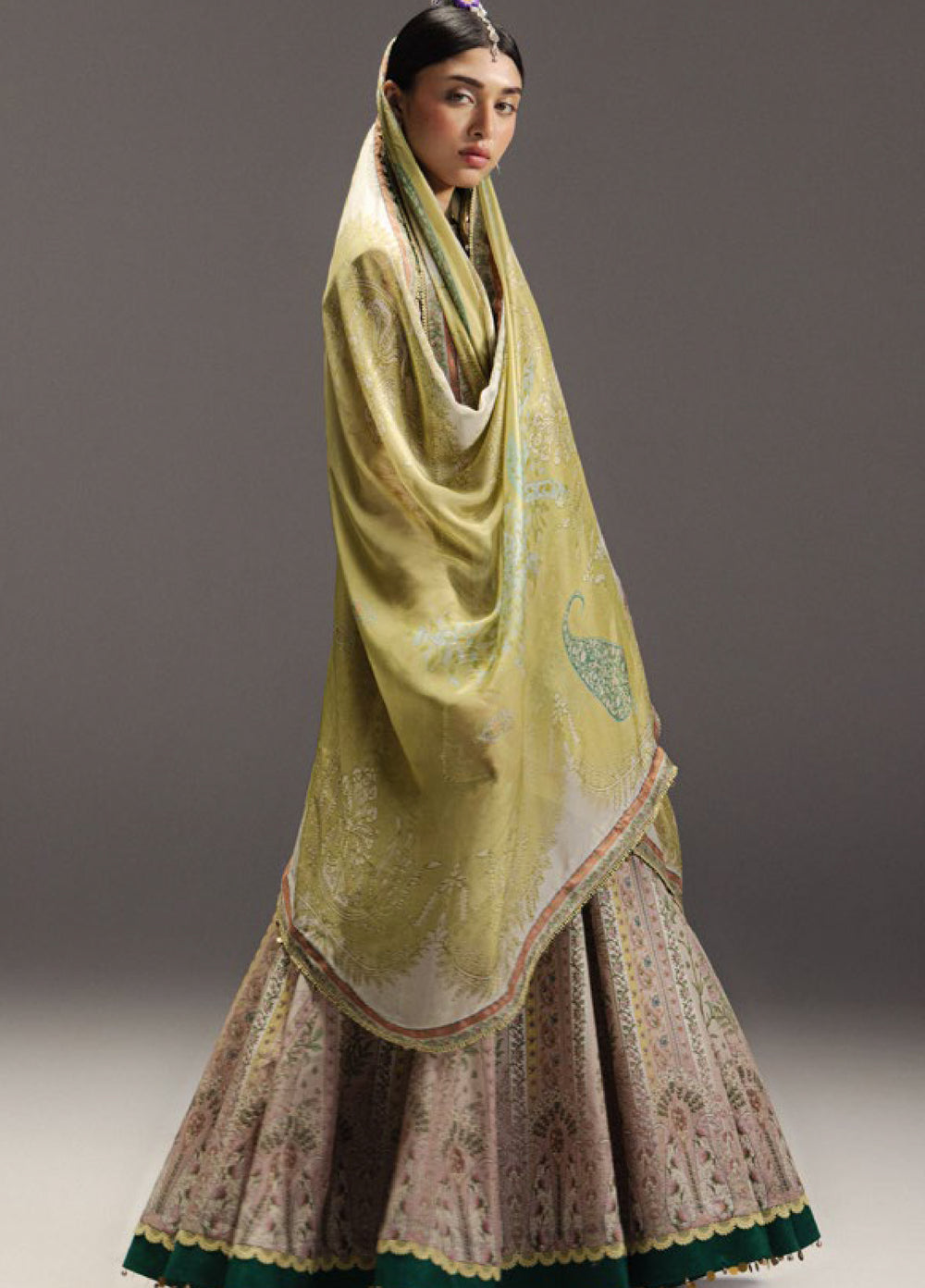 Anarkali by Zara Shahjahan Unstitched Embroidered Lawn 3 Piece Suit ZS26UAL D-08 HOORAIN - Eid Collection