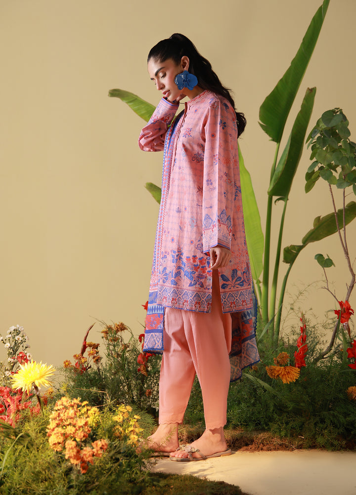 Mirha by Sahar Unstitched Printed Lawn 3 Piece Suit SS1-26-18 Blush Cobalt - Summer Collection
