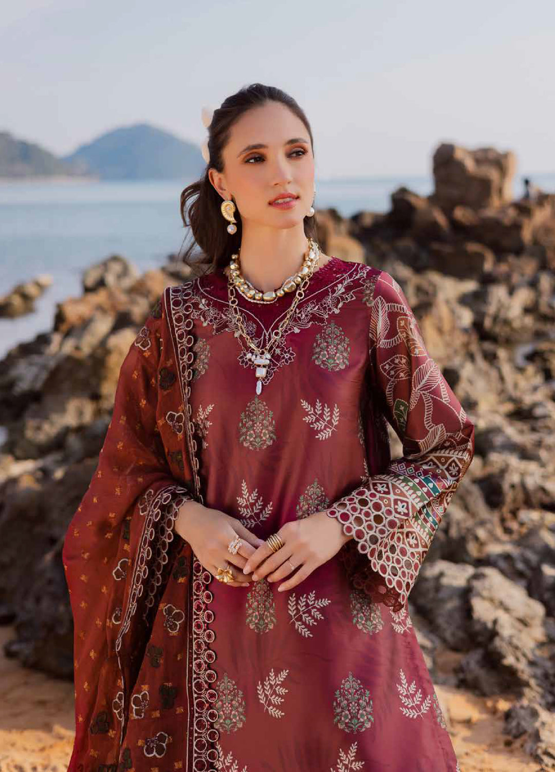 Nureh Unstitched Embroidered Silk 3 Piece Suit NU26US S-26 - Festive Collection