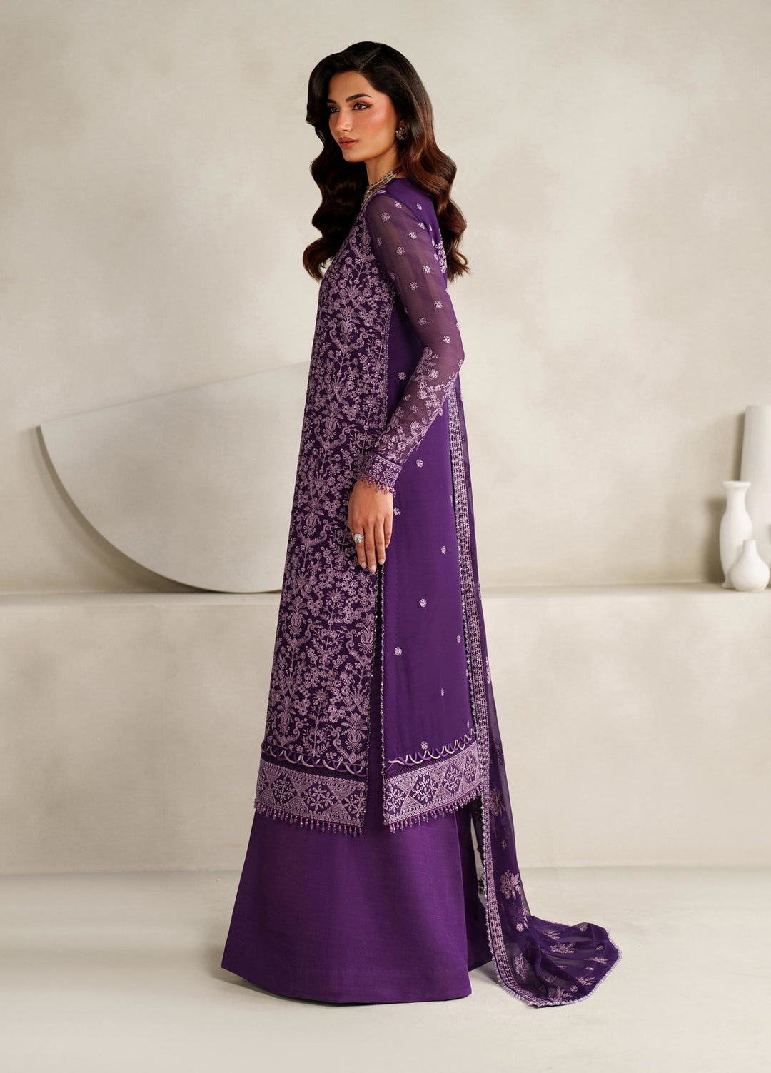 Muse Thread by Zarif Unstitched Chiffon Embroidered Suits 3 Piece ZRF25MT 07 SORELLA - Festive Collection