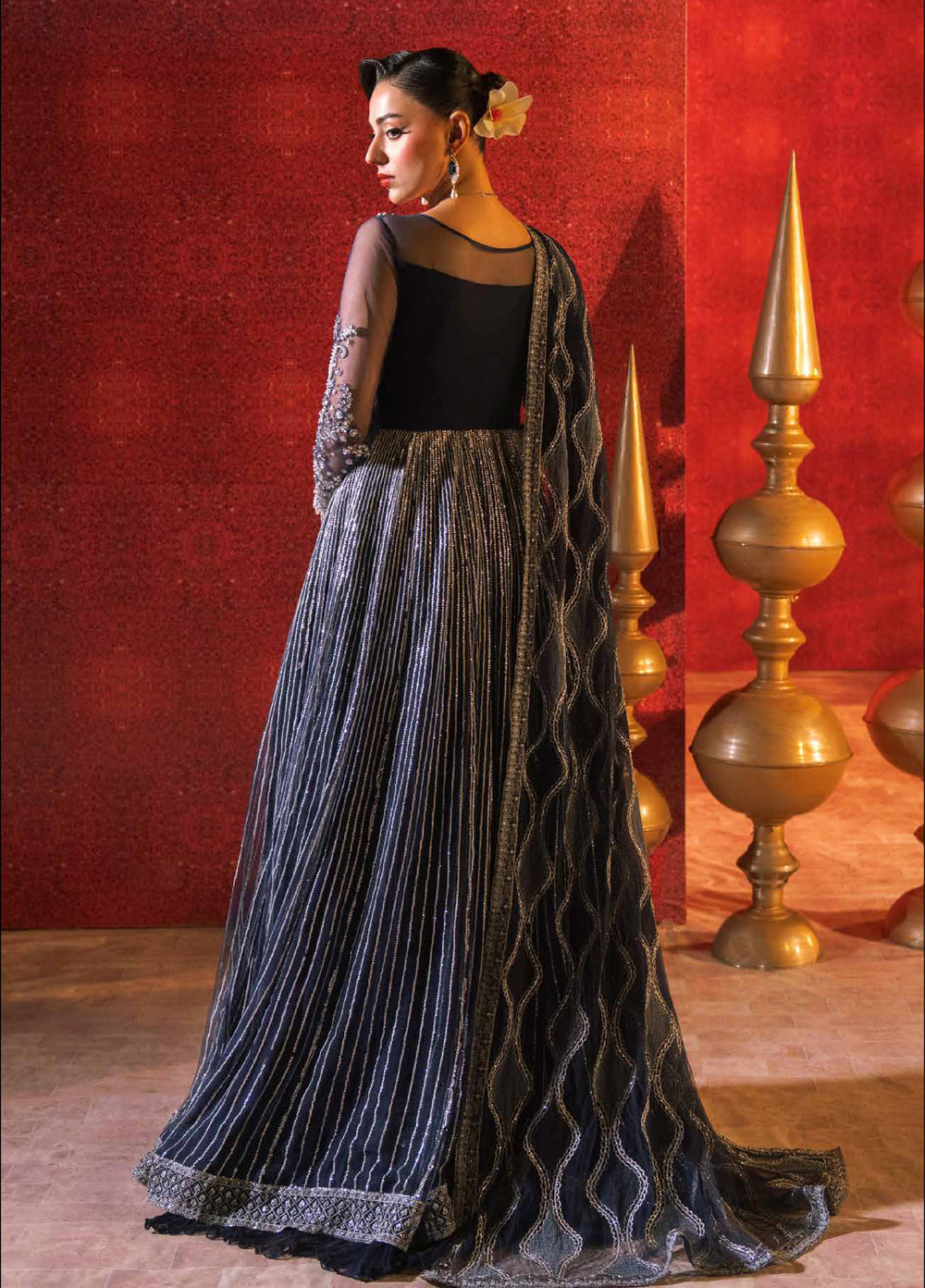 Zarmina by Zariya Unstitched Embroidered Bareeze Net 3 Piece Suit ZRY26UZ ZB50046 - Festive Collection