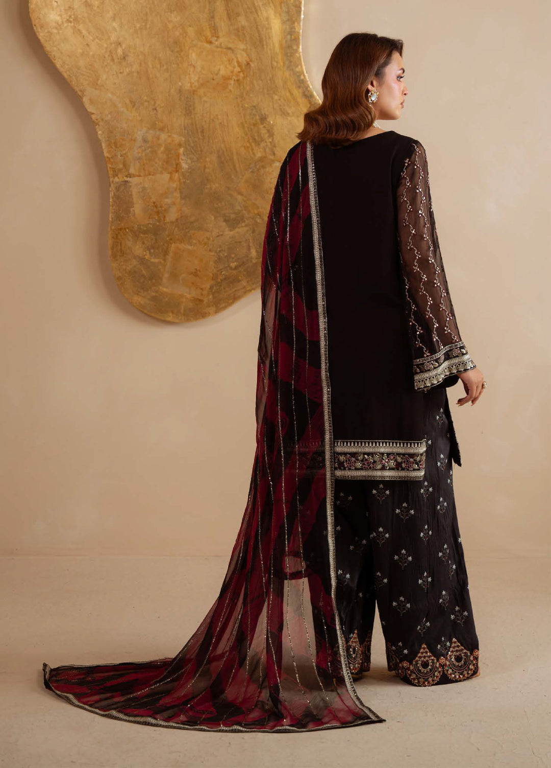 Amaya by Nureh Unstitched Luxury Chiffon Embroidered 3 Piece Suit NU26UA AM-36 - Festive Collection