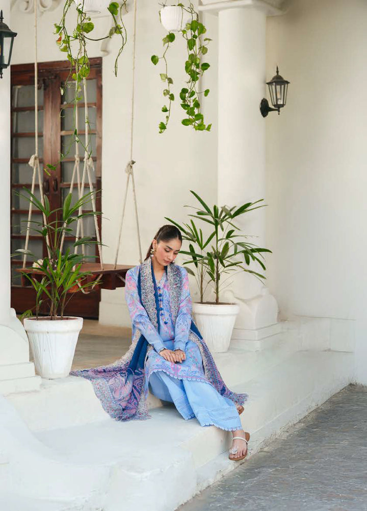Whispered Florals by Roheenaz Unstitched Embroidered Lawn 3 Pcs Suit RNZ26UWF D-14 A DEWLIGHT BLOOM - Summer