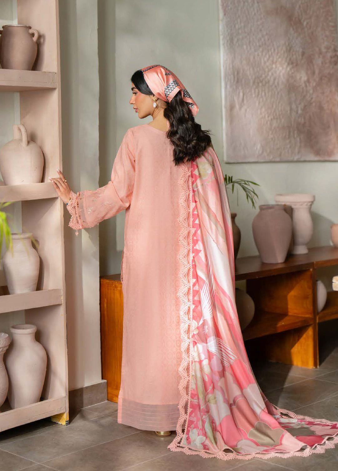 Raha by Nureh Unstitched Embroidered Jacquard Lawn 3 Piece Suit NU26URJ NE-235 - Festive Collection